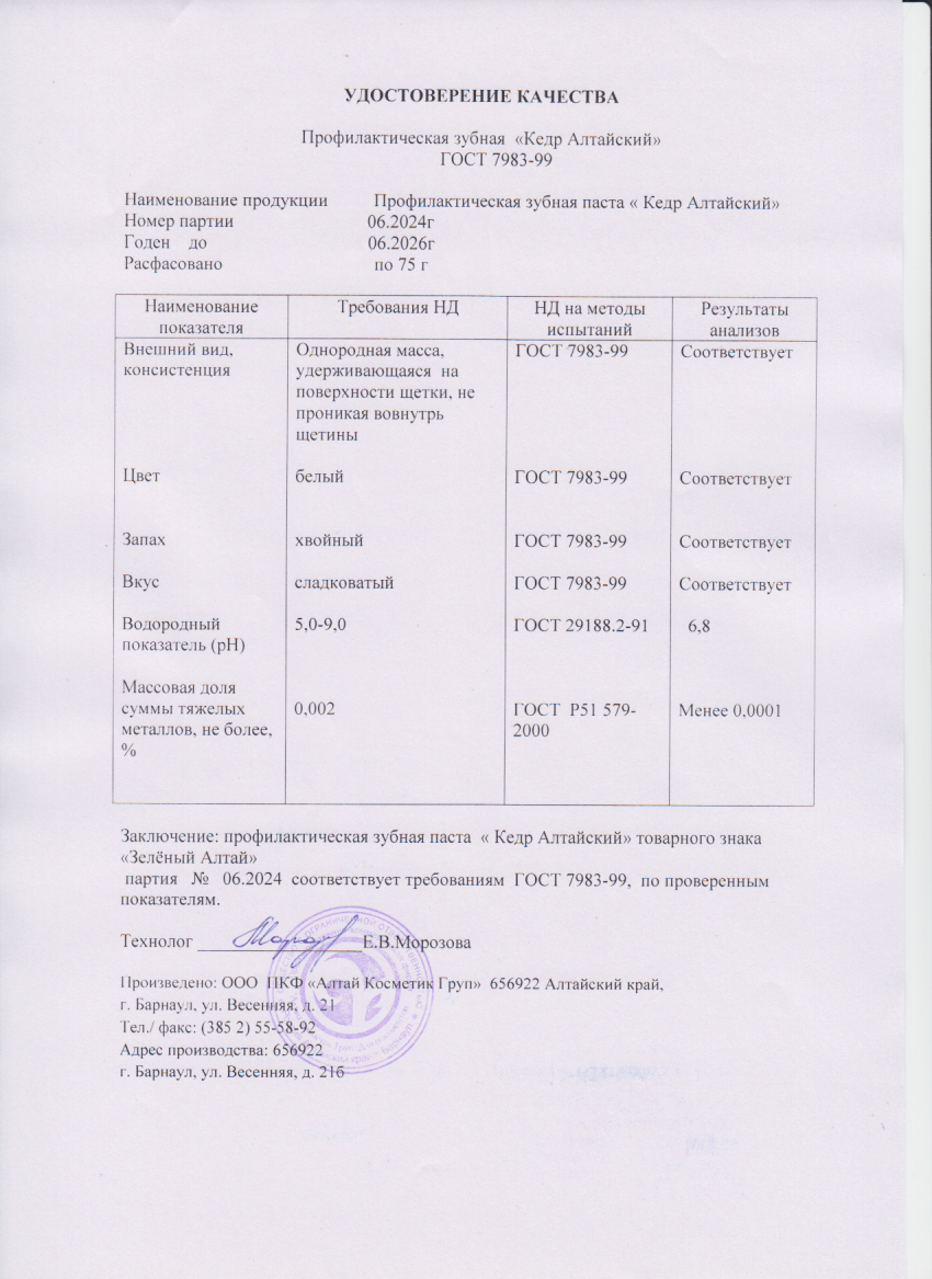 Паспорт №062024